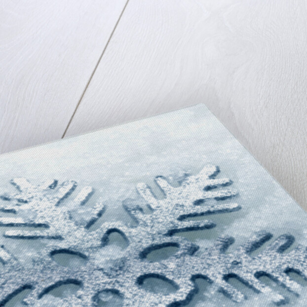 Snowflake Shaped Christmas Ornament Lying in the Snow by Anonymous