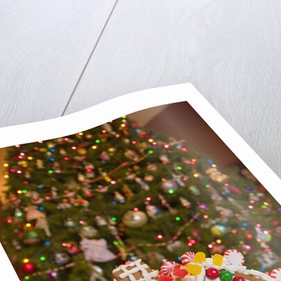 Gingerbread House and Christmas Tree by Anonymous
