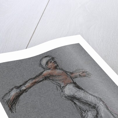 Illustration of a Jai Alai Player in Motion by Alexandra Day