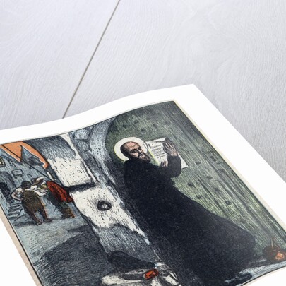 Illustration of Saint Francis of Sales Posting Tracts on Protestant Homes by Anonymous