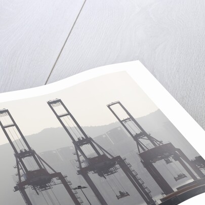 Cargo Cranes at Freight Terminal by Anonymous