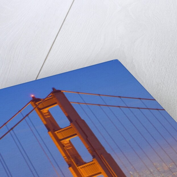 Tower of Golden Gate Bridge and San Francisco at Dusk by Anonymous