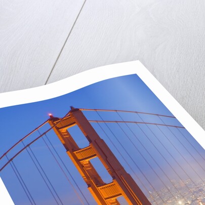 Tower of Golden Gate Bridge and San Francisco at Dusk by Anonymous