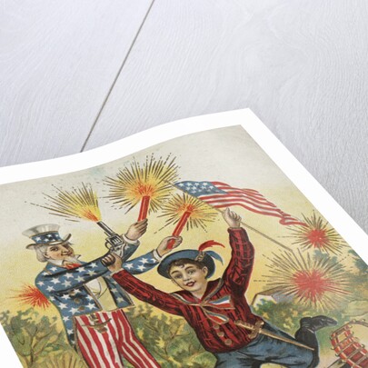 4th of July Postcard with Firecrackers by Anonymous