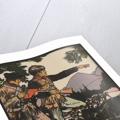 Illustration of Lewis and Clark in Louisiana Territory by J.L. Kraemer