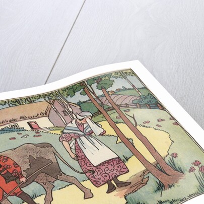 Illustration of Jack Leaving to Sell the Family Cow by Lois Lenski