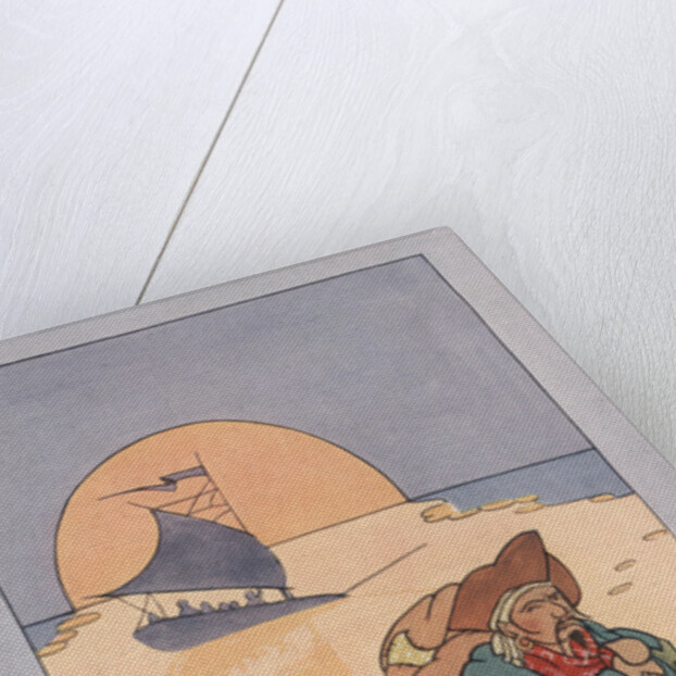 Illustration of a Pirate Carrying Treasure by Jan Cragin