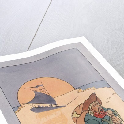 Illustration of a Pirate Carrying Treasure by Jan Cragin