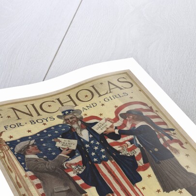 Illustration of Uncle Sam Handing Out Liberty Bonds by Norman Price