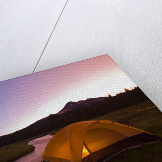 Tent Beside a Stream at Sunrise by Anonymous