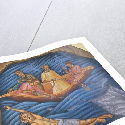 Greek Orthodox Fresco Depicting The Miracle of the Fish by Anonymous