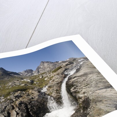 Waterfall and Mountain Landscape on Pamiagdluk Island by Anonymous
