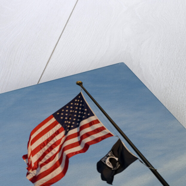 Washington Monument and American Flag by Anonymous