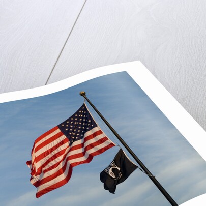 Washington Monument and American Flag by Anonymous