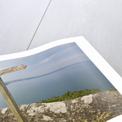 Direction Sign on Path Above Start Bay in Devon by Anonymous