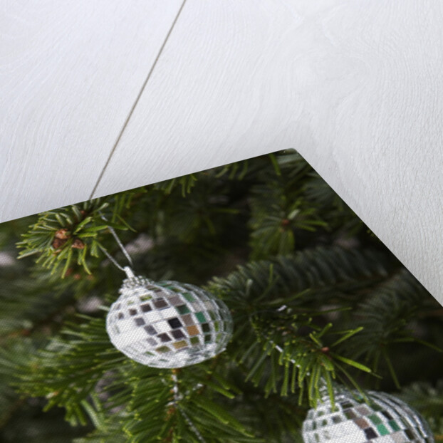 Mirrored Christmas Ornaments on Christmas Tree by Anonymous