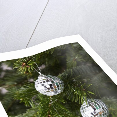 Mirrored Christmas Ornaments on Christmas Tree by Anonymous