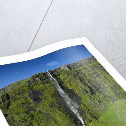 Drifandi Waterfall and Moss-Covered Cliff by Anonymous