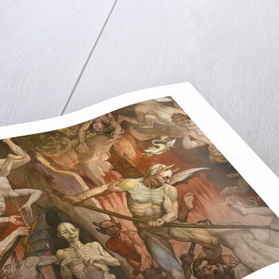 Detail of Hell from Last Judgment Fresco Cycle by Frederico Zuccaro and Giorgio Vasari