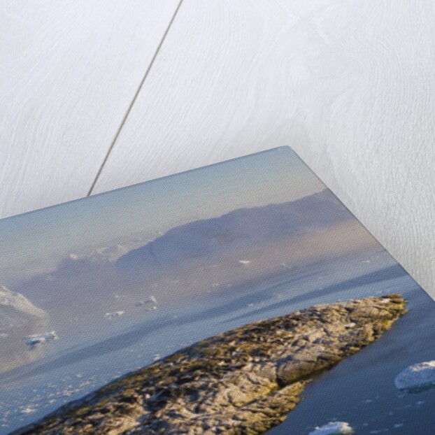 Small Rocky Island and Icebergs by Anonymous
