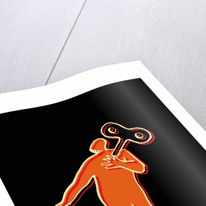 Windup Man Trying to Reach His Control by Anonymous