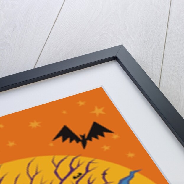 Black cat and old witch brewing a devious concoction by Anonymous