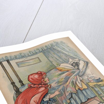 Red Riding Hood Goes Into Her Granny's Cottage Book Illustration by Anonymous