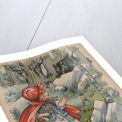 The Wolf Finds Little Red Riding Hood Book Illustration by Anonymous