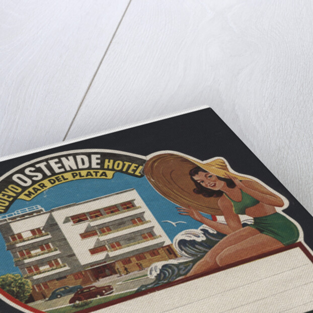 Nuevo Ostende Hotel Mar Del Plata Luggage Label by Anonymous