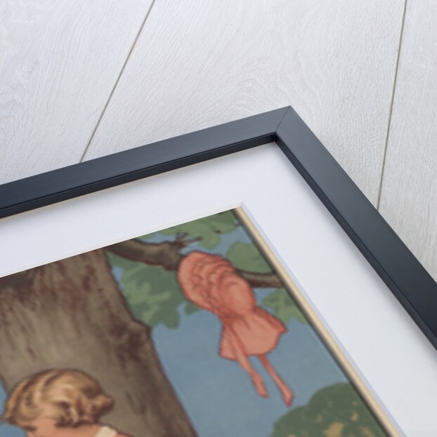 Book Illustration of Girls Playing on a Swing by Anonymous