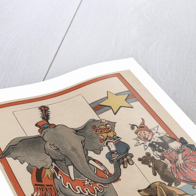 Illustration of an Elephant and Circus Performers by Constance White