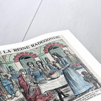 Illustration of Queen Radegonde Being Served Pear Brandy by Anonymous
