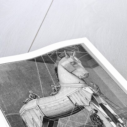 Illustration of Set Builders Working on a Trojan Horse by Anonymous