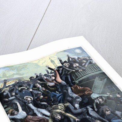 Illustration of a Footbridge Collapsing During Celebrations of the 1900 Paris Exposition by Anonymous