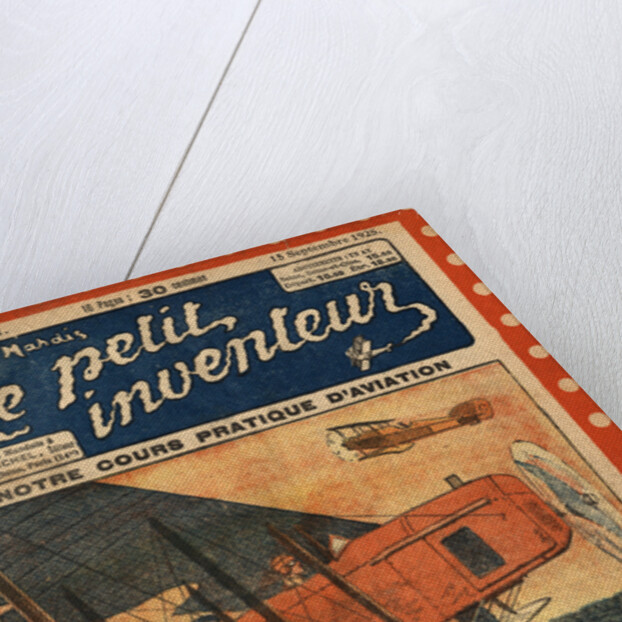 Illustration of a Flying Biplane by Anonymous