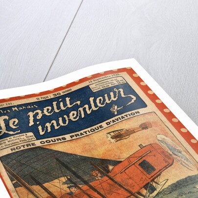 Illustration of a Flying Biplane by Anonymous