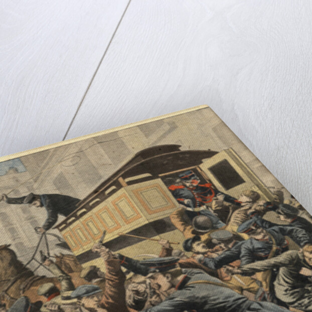 Illustration of Police and Thugs Fighting in Paris by Anonymous