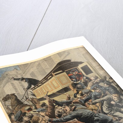 Illustration of Police and Thugs Fighting in Paris by Anonymous
