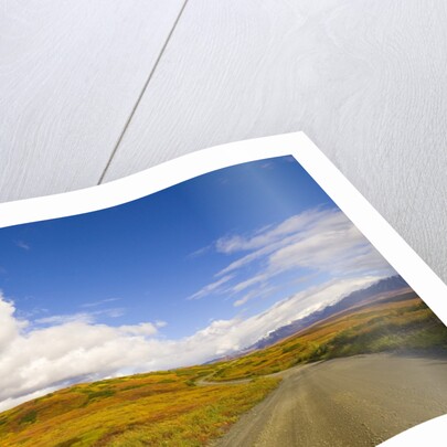 Clouds Above Autumn Tundra and Gravel Road in Alaska by Anonymous