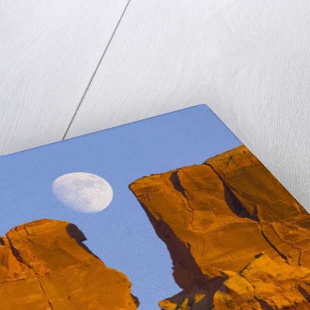 Sandstone Buttes and Moon by Anonymous