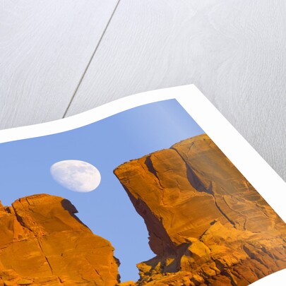 Sandstone Buttes and Moon by Anonymous
