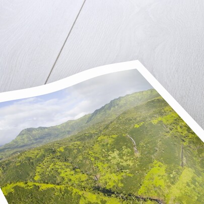 Aerial View of Waterfall in Waimea Canyon by Anonymous