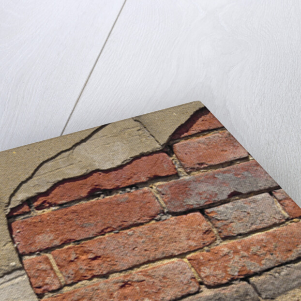 Brick Wall Part Covered By Plaster by Anonymous