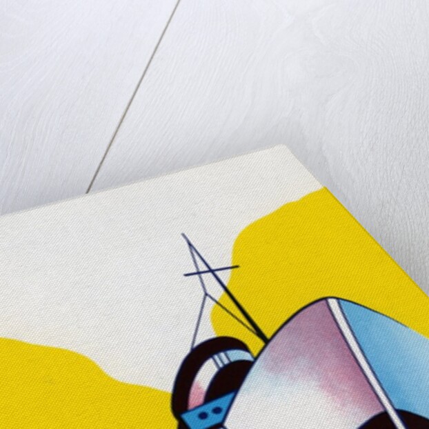Broom label of Cruise Ship with Stylized Waves by Anonymous