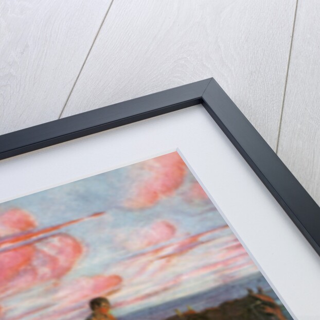 Calendar Illustration of Settlers in Covered Wagons Crossing the Plains by Frank Stick