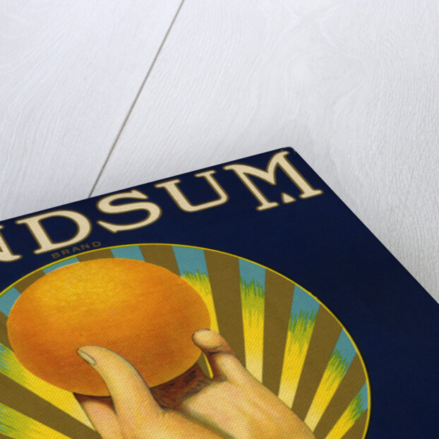 Handsum Brand Fruit Crate Label by Anonymous
