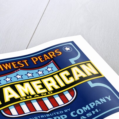 All American Brand Northwest Pears Fruit Crate Label by Anonymous