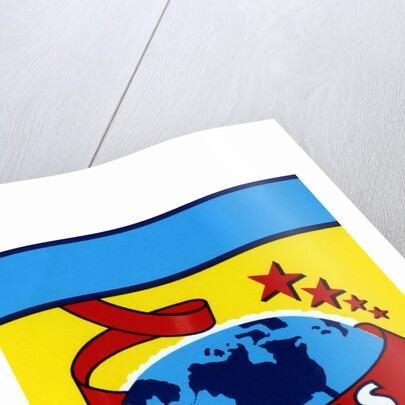 Atlas with Globe of the Earth and Stars Broom label by Anonymous