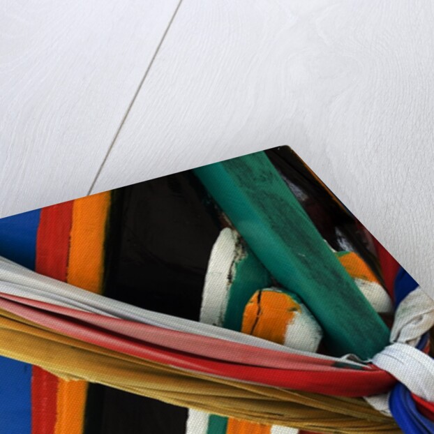 Ribbons Tied to Boat Prow for Good Luck by Anonymous