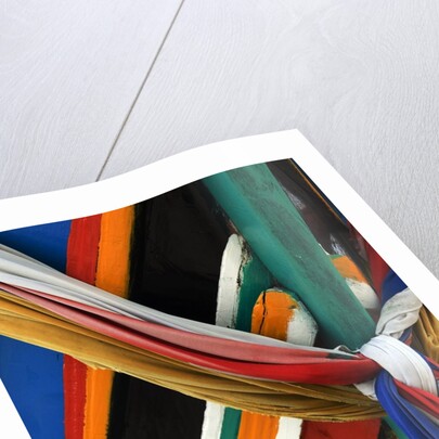 Ribbons Tied to Boat Prow for Good Luck by Anonymous